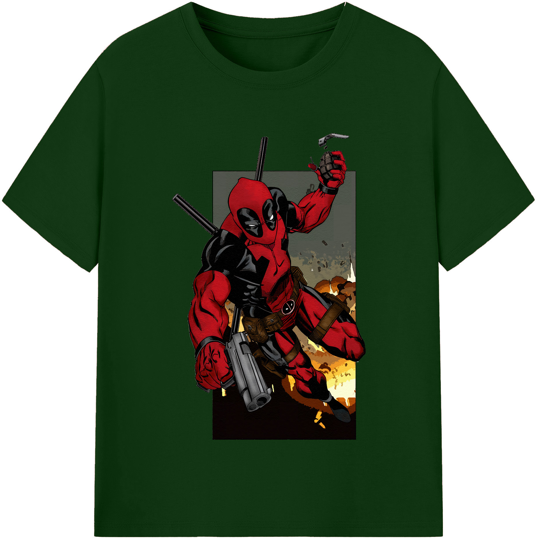 （画像用） Deadpool デッドプール 綿100％半袖Tシャツ（フロントプリント）